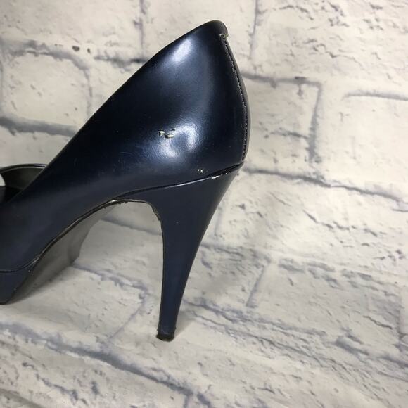 Guess Metallic Blue Peeptoe Pump - Picture 4 of 9